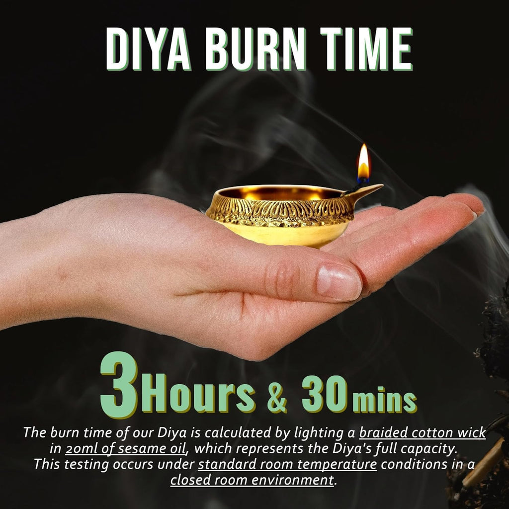 4 Pc Brass Kuber Diya Set for Diwali Pooja Traditional Oil lamp Deepak