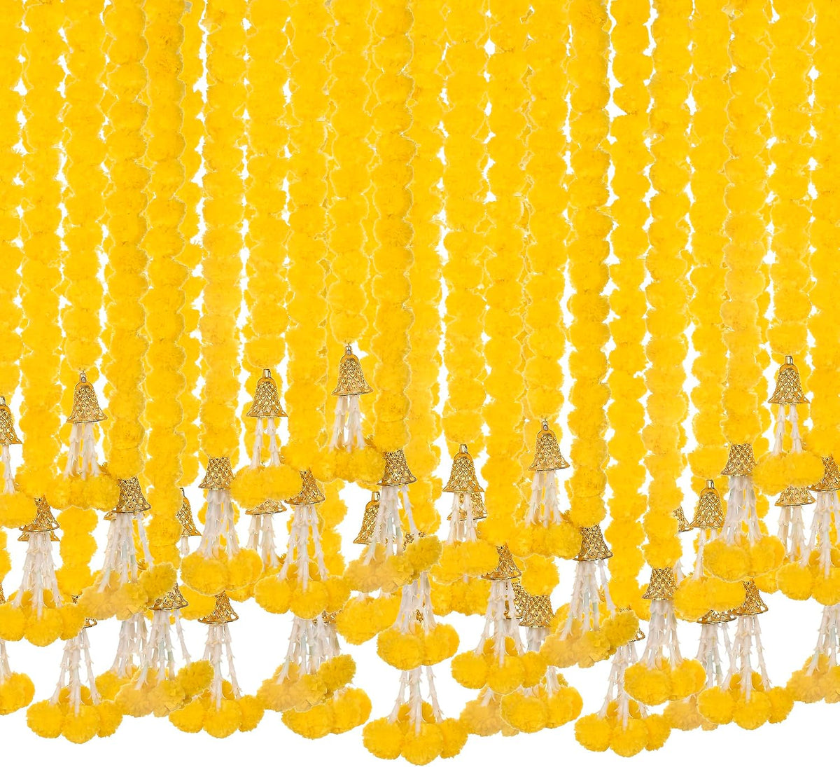 5 Pc Artificial Marigold Garland For Diwali Decoration Yellow 5 Feet