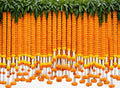 5 Feet Light Orange Marigold Garlands For Decor-Ideal For Diwali Decoration