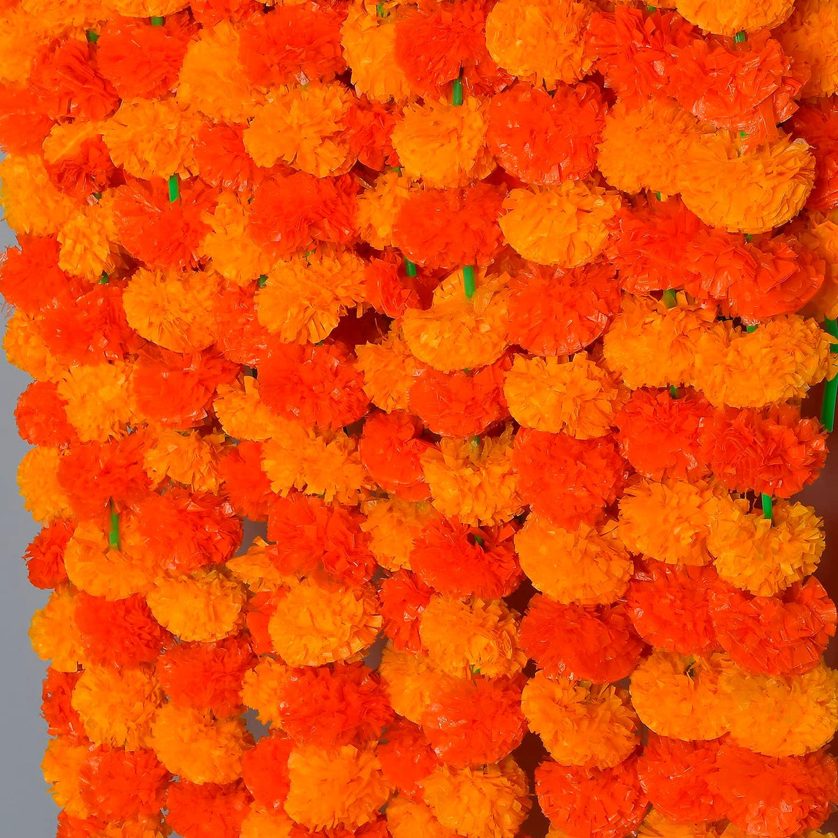 5 PC - 5 feet Marigold Garland |Indian/American Wedding Party Mantle Decoration, Faux Garlands Wedding Garland, Diwali Decoration, Spring Bush Floral! (Yellow)