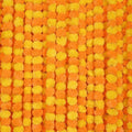 Marigold Garland For Diwali Indian Decorative Flowers Yellow & Orange 5 Pc